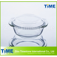 Cacerola de vidrio de 1 litro de alto borosilicato con tapa